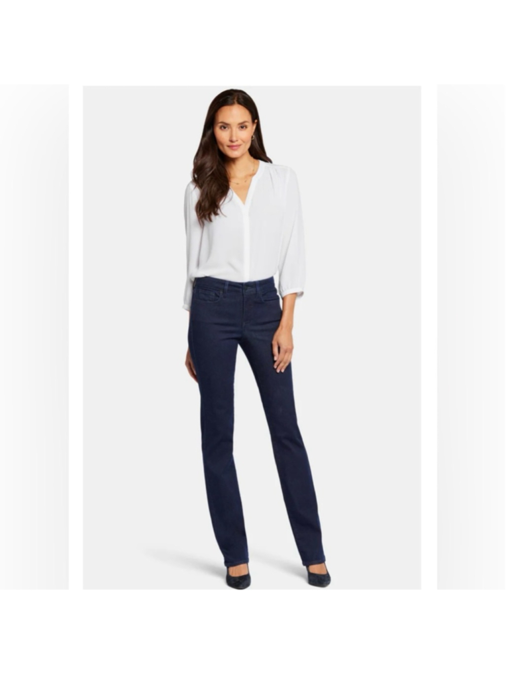 NYDJ Marilyn Straight Dark Rinse Jeans Size 6